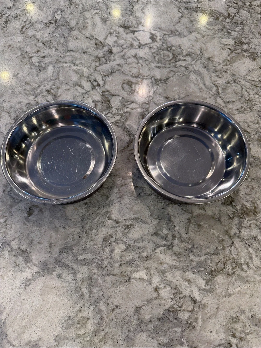Set of 2 Paw-Print Stainless Steel Pet Bowls - Dusty Purple